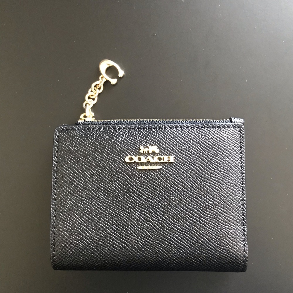 Coach Snap Card Case Wallet in Black